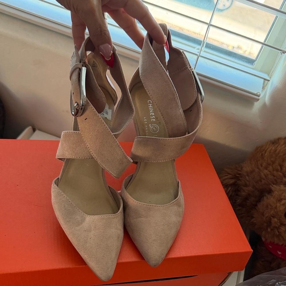 Chinese Laundry Beige Strappy Heels